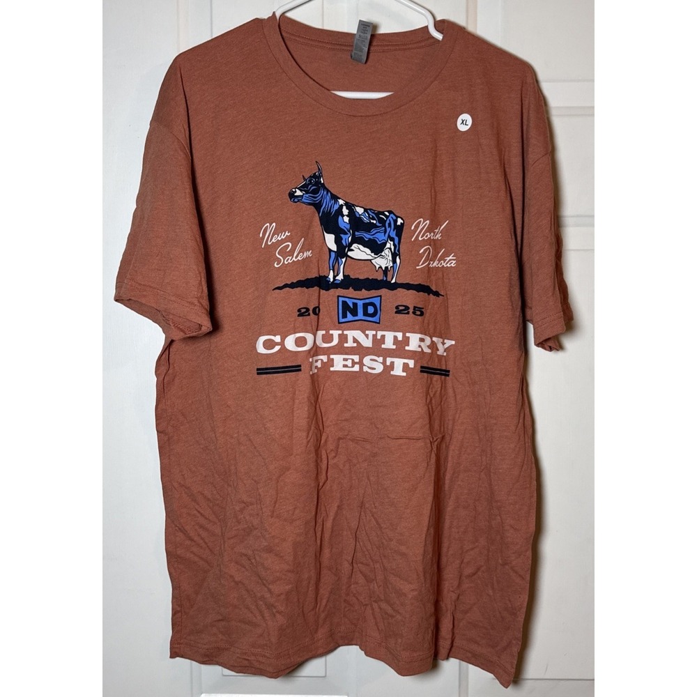 ND Country Fest 2025 T Shirt XL Heather Clay New Salem ND Sam Hunt Cole Swindell